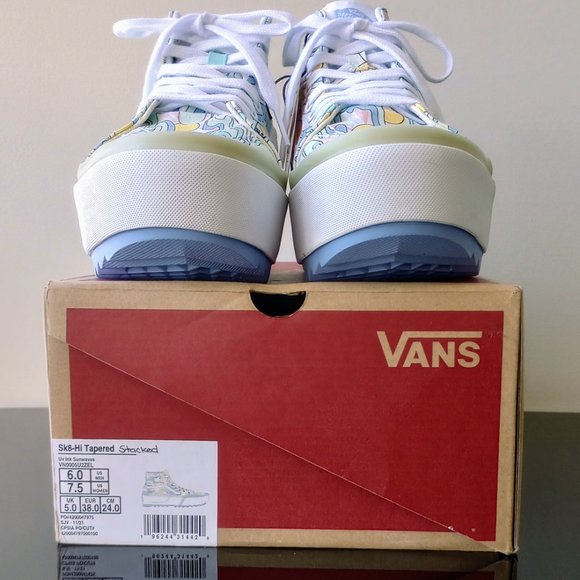 Vans Women's Sk8-Hi Tapered Stacked / Platform UV Ink Sunwaves Canvas Sneaker - Picture 15 of 15